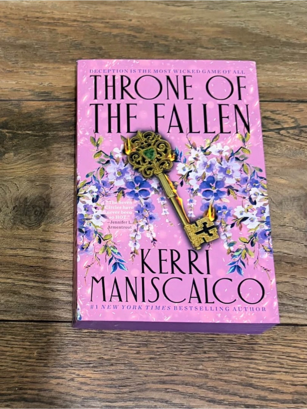Throne of the Fallen Pink Decorative Book Cover with purple sprayed edges